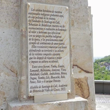 Sebastián de Belalcázar fue puesto en pie con placa de reconocimiento a los pueblos indígenas