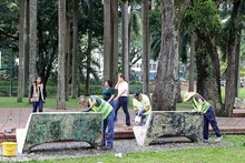 Unidad de Bienes y Servicios le puso manos al parque Central Río Cali II