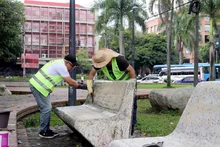 Unidad de Bienes y Servicios le puso manos al parque Central Río Cali II