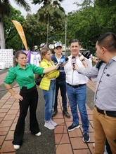 Segundo ‘día sin carro y sin moto’ inició con ciclopaseo desde el parque de Las Banderas hasta la Plazoleta Jairo Varela