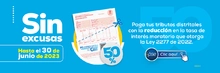 Descuento del 50% en tributos distritales hasta junio 30 de 2023