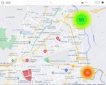 Prototipo Gestión de emergencias y desastres - Interfaz Mapa sobre los posibles riesgos