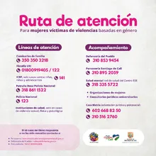 Ruta de atención para víctimas de violencias basadas en género