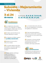 CONVOCATORIA SUBSIDIO MEJORAMIENTO CONDICIONES 