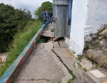 Infraestructura construye muro de contención en Los Guayabales para mitigar riesgos