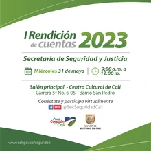 Invitación a la Primera Rendición de Cuentas Secretaria de Seguridad y Justicia Mayo 2023