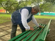 Parque de La Música se enlució con jornada de limpieza y ornato