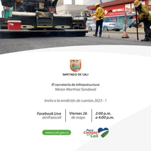 Infraestructura rendirá cuentas a la comunidad el viernes 26 de mayo