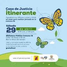 Altos de Jordán y Villacolombia reciben Casa de Justicia Itinerante este sábado 29 de abril