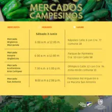 Fin de semana para ir a los ‘mercados campesinos’, comprar y felicitar a quienes cultivan nuestro campo