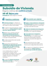 Convocatoria de subsidio para adquisición de vivienda para víctimas del conflicto armado