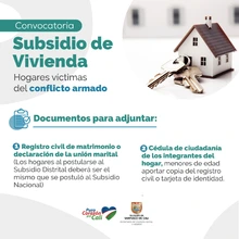 Abierta convocatoria de subsidio para adquisición de vivienda para víctimas del conflicto armado