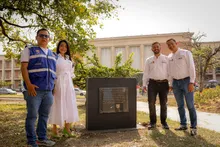 Monumento al Ferrocarril volvió a su pedestal