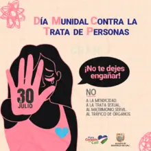 Hoy, ‘Gran Abrazatón’ en conmemoración del Día Internacional contra la Trata de Personas