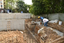 Lista la cimentación en la obra del Instituto Popular de Cultura sede El Lido
