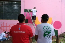 Festival Graficalia, Colores de Vida pintó la Avenida 6ta de Cali con su Mural Gozate la sexta, ¡vé!
