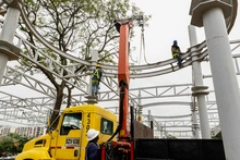 Avanza la estructura que se levanta en el tramo 3 para albergar las cocinas tradicionales que funcionarán en el parque. 