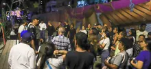 Los custodios del Alumbrado Navideño en el Bulevar del Río