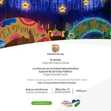 Inauguración alumbrado navideño ´Cali, un Sorprendente Relato Popular´ en el Bulevar del Oriente