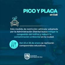 Medida de pico y placa en Cali: horarios y cómo funcionará
