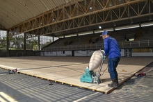 En 90 % se encuentra el avance de obras para la recuperación del coliseo del barrio Mariano Ramos