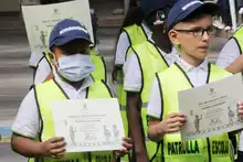 Estudiantes de la institución educativa Eva Riascos Plata se certificaron como Patrulleros Escolares