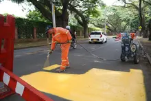 En el primer semestre de 2024 se demarcaron en Cali más de 168 mil metros lineales de vías 