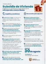Volante Convocatoria para adquisición de Subsidio de Vivienda nueva o usada para desmovilizados