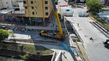 Se ejecutaron maniobras de ingeniería civil en el puente contiguo al Club Colombia durante este fin de semana