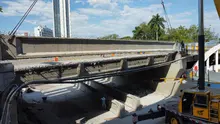 Se ejecutaron maniobras de ingeniería civil en el puente contiguo al Club Colombia durante este fin de semana