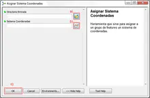 Herramienta &quot;Asignar Sistema Coordenadas&quot;.