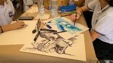 Niños artistas avanzan en la construcción de obras para la COP16