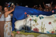 En la inauguración del stand de Cali, en la Plaza de Cayzedo, fue presentada ‘Floresmira’, la gata COP16