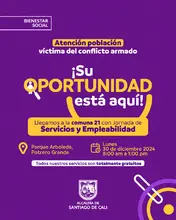 Víctimas del conflicto armado en Cali presentaran sus emprendimientos este 29 y 30 de diciembre en el Bulevar del Oriente