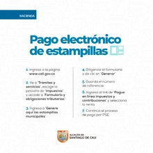 Paso a paso para el pago de las estampillas de Santiago de Cali a través de la página web de la Alcaldía.