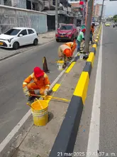 Alcaldía de Cali pinta más de 3.5 kilómetros de bordillos sobre la Autopista Suroriental y mejora la seguridad vial de los caleños