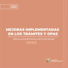 Mejoras implementadas en los trámites y OPAS