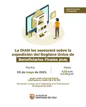 Este 5 de mayo, de nuevo la Dian acompañará a los organismos comunales para el registro del RUB y el RUT 
