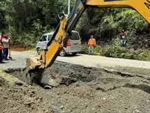 Secretaría de Infraestructura inicia la recuperación de daño ocasionado por falla geológica en la vía a Pichindé 