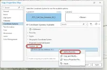 Figura 4. Declaración del sistema de coordenadas personalizado, como favorito