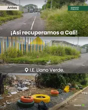 Alcaldía de Cali recupera el entorno de la IE Llano Verde y pinta un camino de esperanza para sus estudiantes y el sector