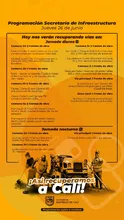Conozca la agenda de la recuperación de la malla vial de hoy, 26 de junio