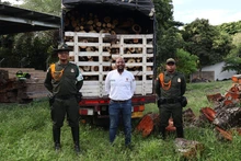 Policía Ambiental realiza aprehensión de seis metros cúbicos de  madera en el sur de Cali