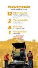 Este lunes 21 de julio, 12 frentes de trabajo llegarán a 8 comunas de la ciudad