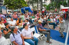 Función de La salsa vive, del caleño Juan Carvajal, en la Plaza de Cayzedo 