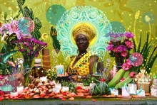 Flor de Ébano, proyecto "Comadreando la Futura Ancestral". Retrato 1/5 "Divinidad Matriarcal" Maria Elvira Solís.