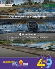 ¡Llano Verde florece en el cumpleaños de Cali! Comunidad y autoridades embellecen el Parque del Amor