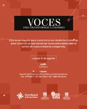 El 14 de agosto se inaugura en Cali la exposición ‘Voces para transformar a Colombia’ del Centro Nacional de Memoria Histórica