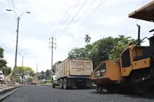 Avanzan obras de la Secretaría de Infraestructura en la  zona  afectada por el atentado del pasado jueves 21 de agosto. 