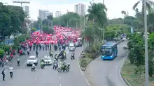 Marcha de hinchas del América sobre la calle 5 transcurrió en completa calma 